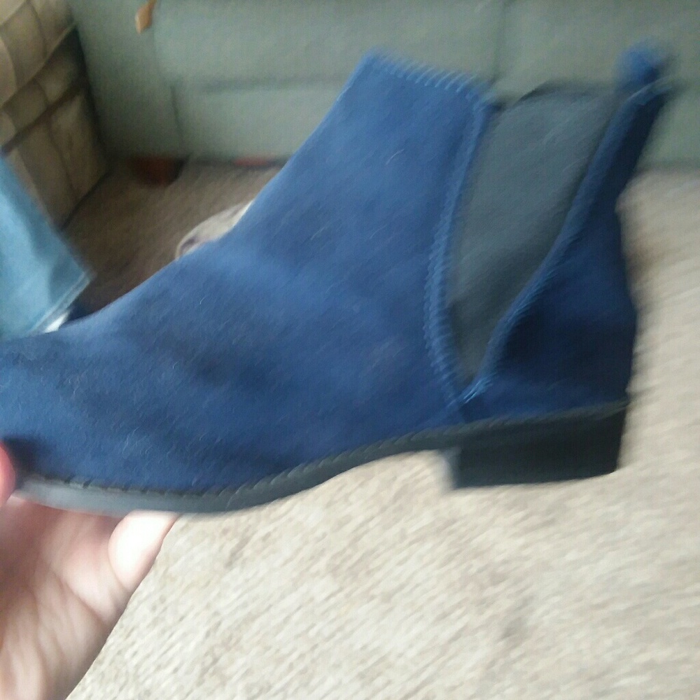 Blue ankle boots